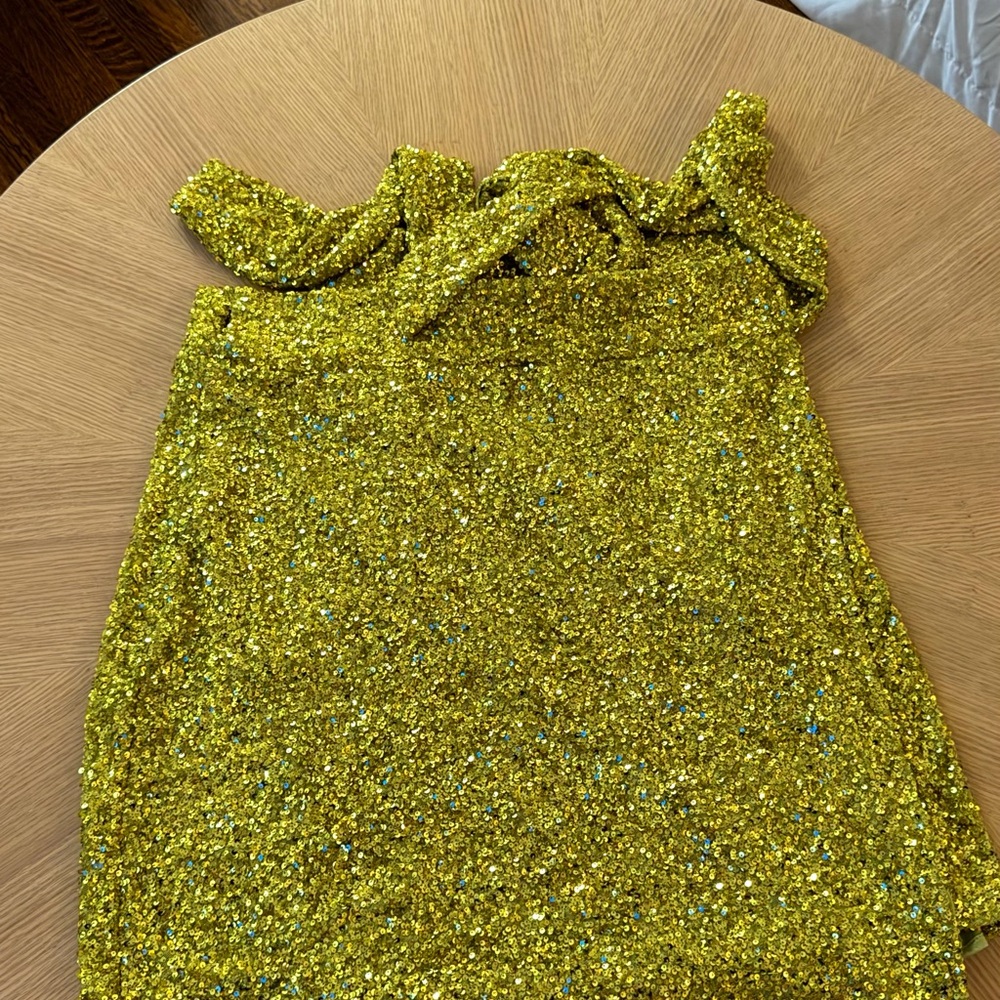 Never Fully Dressed Yellow Sequin Mini Dress NWT - image 1